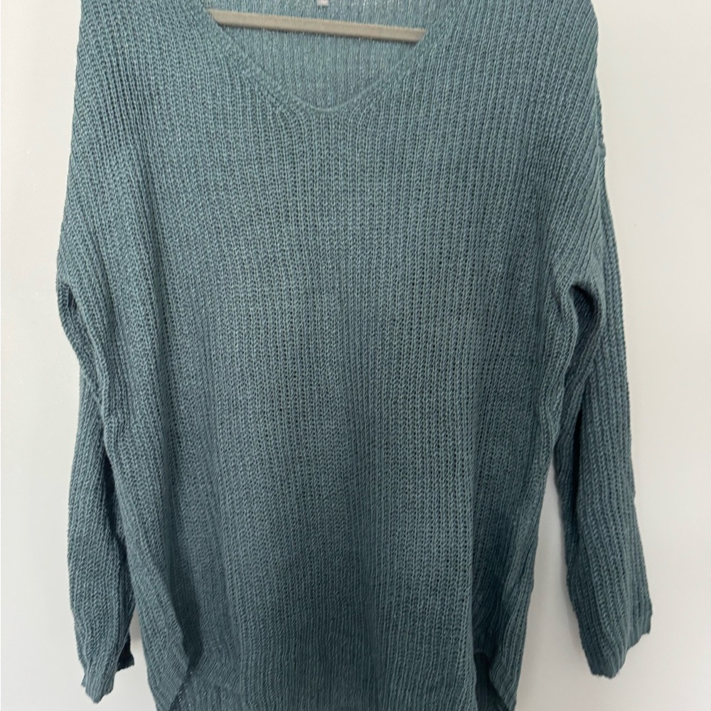 Women's V-Neck Sweater - Teal
